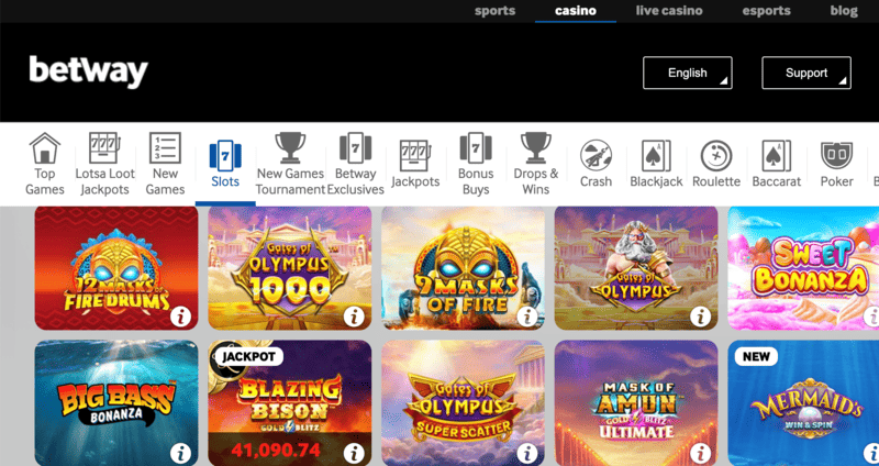 Spielautomaten im Betway Casino