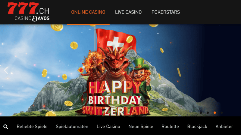 Feierliche Themenaktion im 777.ch Casino zum Schweizer Nationalfeiertag