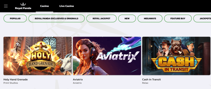 Royal Panda: Beliebte Slots und exklusive Spiele für Casino-Fans